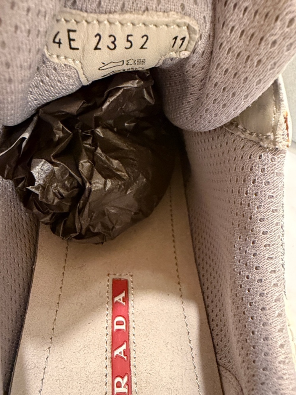 Prada Men’s White, Gray & Blue Low-Top Sneakers - Picture 8 of 9